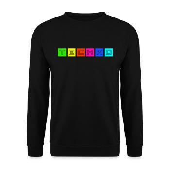 Techno - Unisex Sweatshirt - black - Front - Alina (178cm) & Michal (187cm)