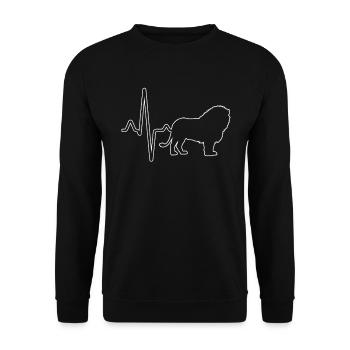 Löwe Herzschlag - Unisex Pullover - Schwarz - Vorne - Alina (178cm) & Michal (187cm)