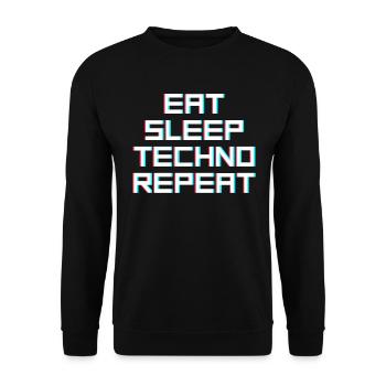 manger du sommeil techno répéter - Sweat-shirt Unisexe - noir - Devant - Alina (178cm) & Michal (187cm)