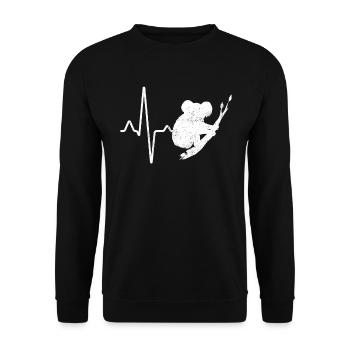 Koala Heartbeat - Unisex Sweatshirt - black - Front - Alina (178cm) & Michal (187cm)