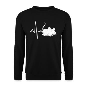 Battement de cœur de la souris - Sweat-shirt Unisexe - noir - Devant - Alina (178cm) & Michal (187cm)