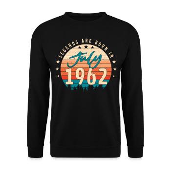 1962 Juli 60ter Geburtstag - Unisex Pullover - Schwarz - Vorne - Alina (178cm) & Michal (187cm)