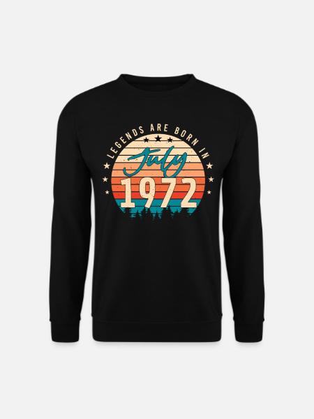 Gratulation Zum 50. Lebensjahr Juli 1972 - Unisex Pullover - Schwarz