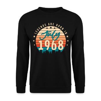 Juli 1968 Retro - Unisex Pullover - Schwarz - Vorne - Alina (178cm) & Michal (187cm)