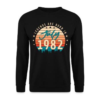 July 1982 40th birthday - Unisex Sweatshirt - black - Front - Alina (178cm) & Michal (187cm)