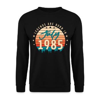 Geburtsjahr 1985 Juli - Unisex Pullover - Schwarz - Vorne - Alina (178cm) & Michal (187cm)