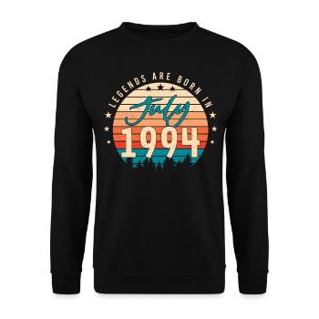 Geburtstagsgruss 1994 Juli - Unisex Pullover - Schwarz - Vorne - Alina (178cm) & Michal (187cm)