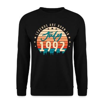 July 1992 On his 30th birthday - Unisex Sweatshirt - black - Front - Alina (178cm) & Michal (187cm)