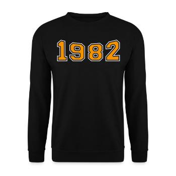 1982 Year Oranges Design - Unisex Sweatshirt - black - Front - Alina (178cm) & Michal (187cm)