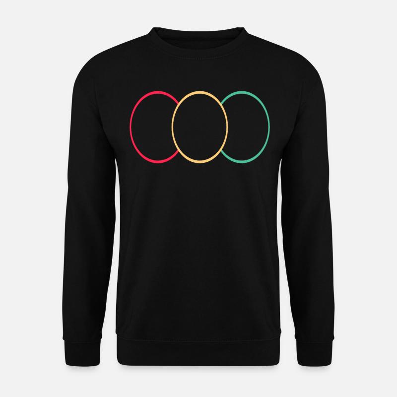 Trois anneaux Rouge - Jaune - Vert - Sweat-shirt Unisexe - noir