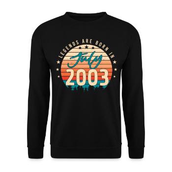 Année de construction 2003 en juillet - Sweat-shirt Unisexe - noir - Devant - Alina (178cm) & Michal (187cm)
