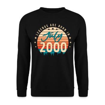 Baujahr 2000 Im Juli - Unisex Pullover - Schwarz - Vorne - Alina (178cm) & Michal (187cm)