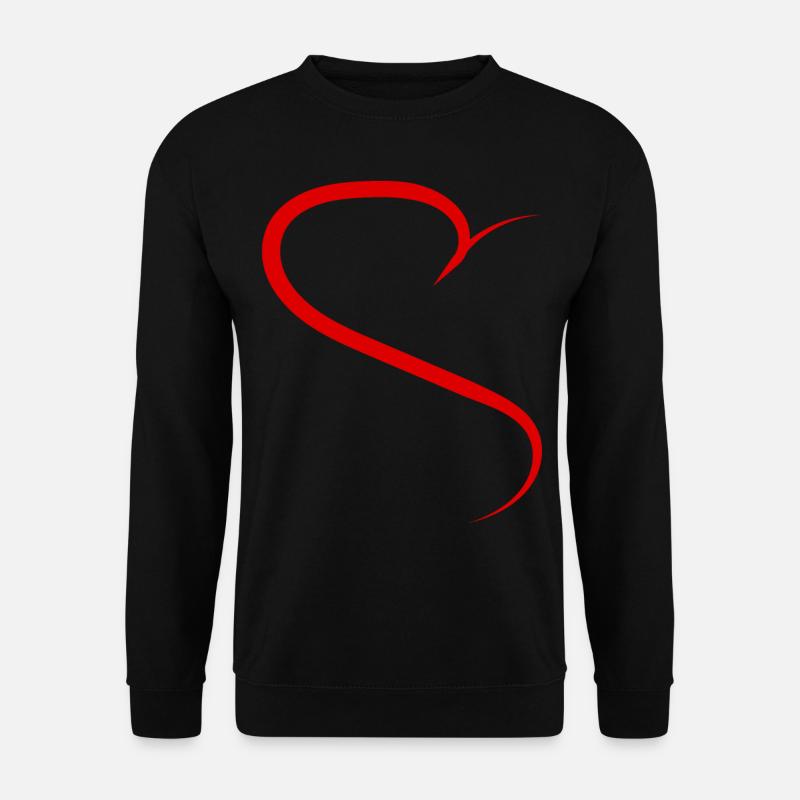 Halbes Herz Rotes Design - Unisex Pullover - Schwarz