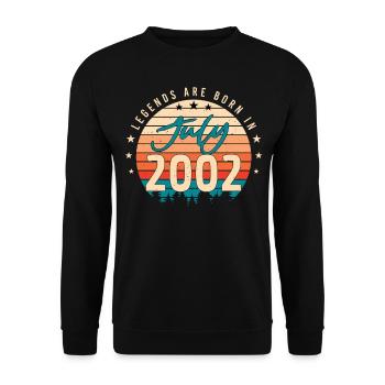 20tes Lebensjahr Im Juli 2002 - Unisex Pullover - Schwarz - Vorne - Alina (178cm) & Michal (187cm)