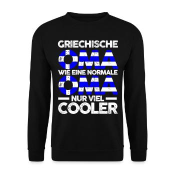 Griechin Griechenlandische Oma Griechenland - Unisex Pullover - Schwarz - Vorne - Alina (178cm) & Michal (187cm)