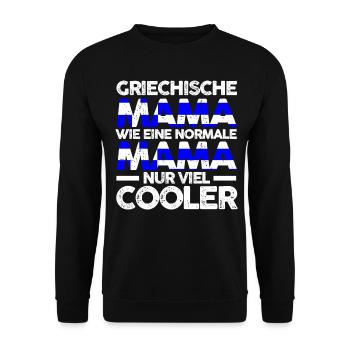 Griechin Griechenlandische Mama Griechenland Mutte - Unisex Pullover - Schwarz - Vorne - Alina (178cm) & Michal (187cm)