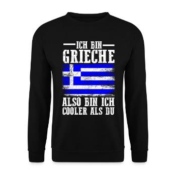 Griechenland Grieche Griechisches - Unisex Pullover - Schwarz - Vorne - Alina (178cm) & Michal (187cm)