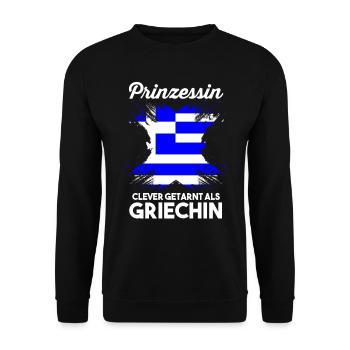 Prinzessin Grieche Griechisches Griechenland - Unisex Pullover - Schwarz - Vorne - Alina (178cm) & Michal (187cm)
