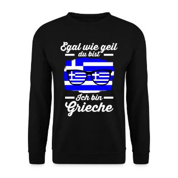 Grieche Griechisches Griechenland - Unisex Pullover - Schwarz - Vorne - Alina (178cm) & Michal (187cm)