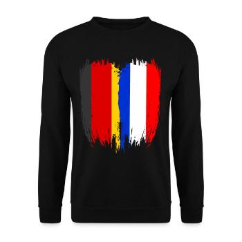 Germany Flag Netherlands - Unisex Sweatshirt - black - Front - Alina (178cm) & Michal (187cm)