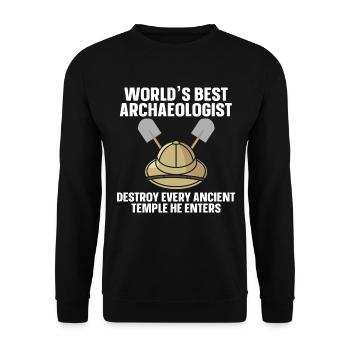 Best Archaeologist Artifact Funny Archaeology - Unisex Sweatshirt - black - Front - Alina (178cm) & Michal (187cm)