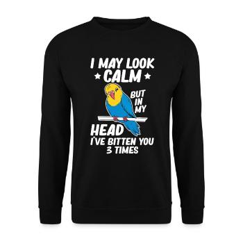 Ich Kann Ruhigen Papageien-vogel-wellensittich - Unisex Pullover - Schwarz - Vorne - Alina (178cm) & Michal (187cm)