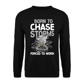 Storm Chaser Hurricane Meteorology - Unisex Pullover - Schwarz - Vorne - Alina (178cm) & Michal (187cm)