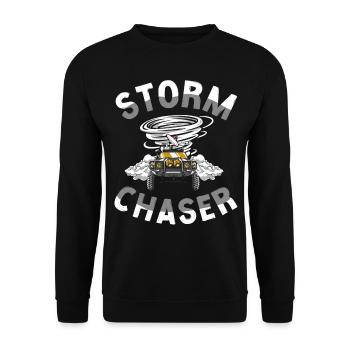 Storm Chaser Hurricane Meteorology - Unisex Pullover - Schwarz - Vorne - Alina (178cm) & Michal (187cm)