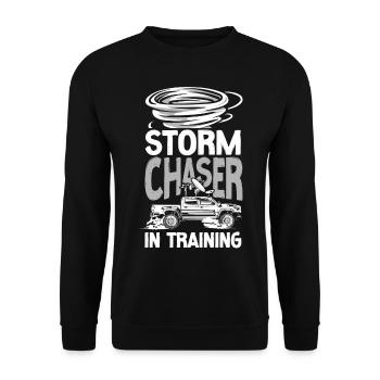Storm Chaser Hurricane Meteorology - Unisex Pullover - Schwarz - Vorne - Alina (178cm) & Michal (187cm)