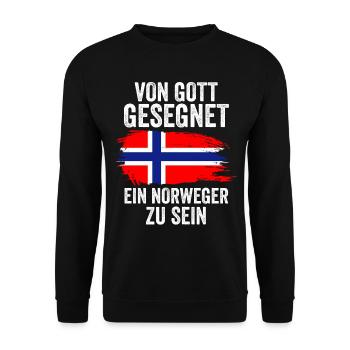 Skandinavien Norwegen Norweger Norwegisch - Unisex Pullover - Schwarz - Vorne - Alina (178cm) & Michal (187cm)