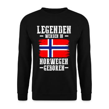 Skandinavien Norwegen Norweger Norwegisch - Unisex Pullover - Schwarz - Vorne - Alina (178cm) & Michal (187cm)