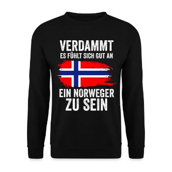 Skandinavien Norwegen Norweger Norwegisch - Unisex Pullover - Schwarz - Vorne - Alina (178cm) & Michal (187cm)