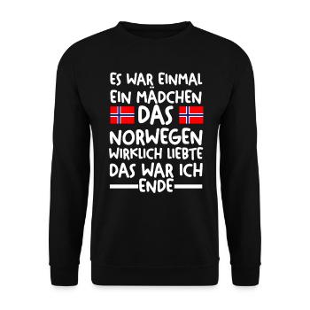 Skandinavien Norwegen Norweger Norwegisch - Unisex Pullover - Schwarz - Vorne - Alina (178cm) & Michal (187cm)