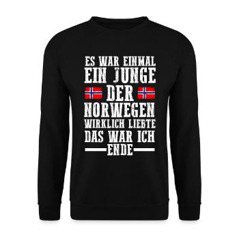 Skandinavien Norwegen Norweger Norwegisch - Unisex Pullover - Schwarz - Vorne - Alina (178cm) & Michal (187cm)