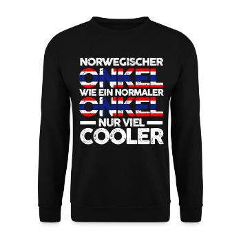 Skandinavien Norweger Onkel Norwegen - Unisex Pullover - Schwarz - Vorne - Alina (178cm) & Michal (187cm)