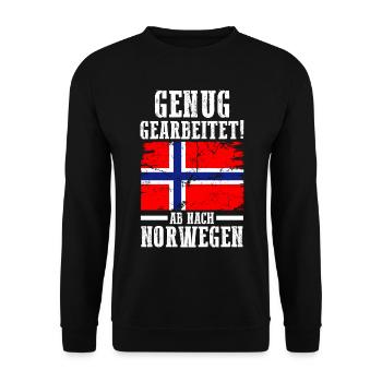 Skandinavien Urlaub Norweger Norwegen - Unisex Pullover - Schwarz - Vorne - Alina (178cm) & Michal (187cm)