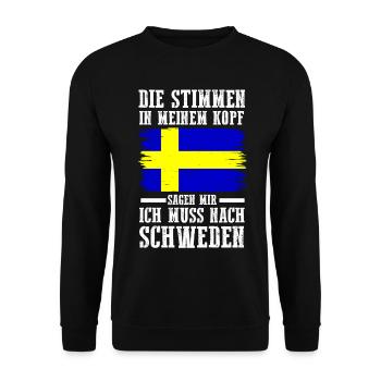 Skandinavien Schweden Schwede Schwedisch - Unisex Pullover - Schwarz - Vorne - Alina (178cm) & Michal (187cm)