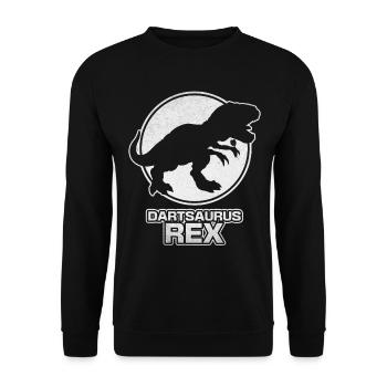 Dartsaurus Rex Joueur de fléchettes Dinosaure Fléchettes - Sweat-shirt Unisexe - noir - Devant - Alina (178cm) & Michal (187cm)