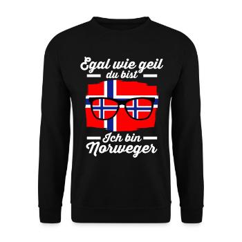 Skandinavien Norweger Norwegisch Norwegen - Unisex Pullover - Schwarz - Vorne - Alina (178cm) & Michal (187cm)