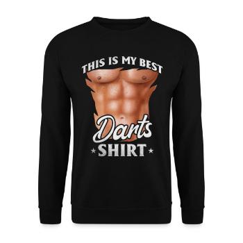 Play darts game This is my best - Unisex Sweatshirt - black - Front - Alina (178cm) & Michal (187cm)