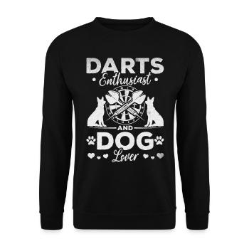 Passionné de fléchettes et amoureux des chiens - Joueur de fléchettes - Sweat-shirt Unisexe - noir - Devant - Alina (178cm) & Michal (187cm)