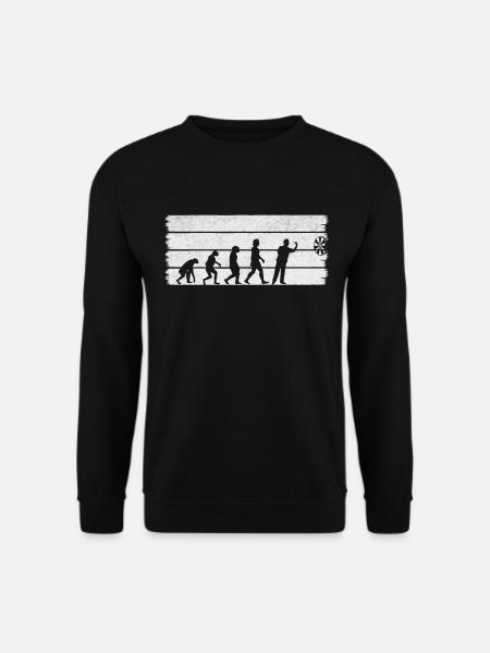 Darts Evolution Dartspieler spielt Dart Dart - Unisex Pullover - Schwarz
