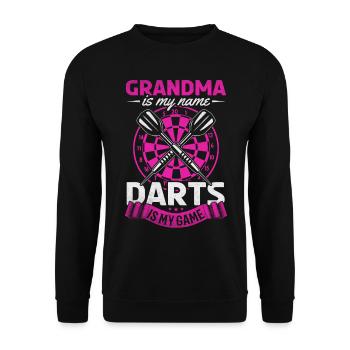 Grand-mère est mon nom Darts est mon jeu Joueur de fléchettes - Sweat-shirt Unisexe - noir - Devant - Alina (178cm) & Michal (187cm)