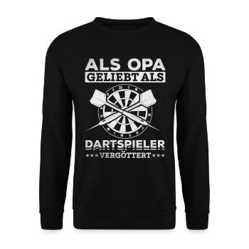 Als Opa geliebt als Dartspieler vergöttert Dart - Unisex Pullover - Schwarz - Vorne - Alina (178cm) & Michal (187cm)
