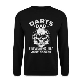 Dart Dad like a normal dad just cooler - - Unisex Sweatshirt - black - Front - Alina (178cm) & Michal (187cm)