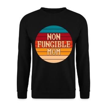 NFT Art Cypto Mother Quote Non Fungible Mom - Unisex Sweatshirt - black - Front - Alina (178cm) & Michal (187cm)