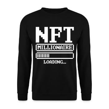 Crypto Lover Funny Quote NFT Millionaire Loading - Unisex Pullover - Schwarz - Vorne - Alina (178cm) & Michal (187cm)