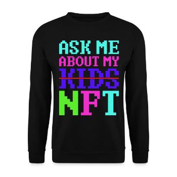Crypto NFT Fathers Day Funny Kids Gift - Unisex Pullover - Schwarz - Vorne - Alina (178cm) & Michal (187cm)