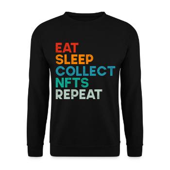 Vintage Crypto Art May Start Talking About NFT - Unisex Sweatshirt - black - Front - Alina (178cm) & Michal (187cm)