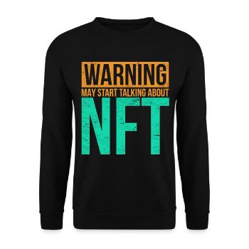 Vintage Crypto Art May Start Talking About NFT - Unisex Sweatshirt - black - Front - Alina (178cm) & Michal (187cm)